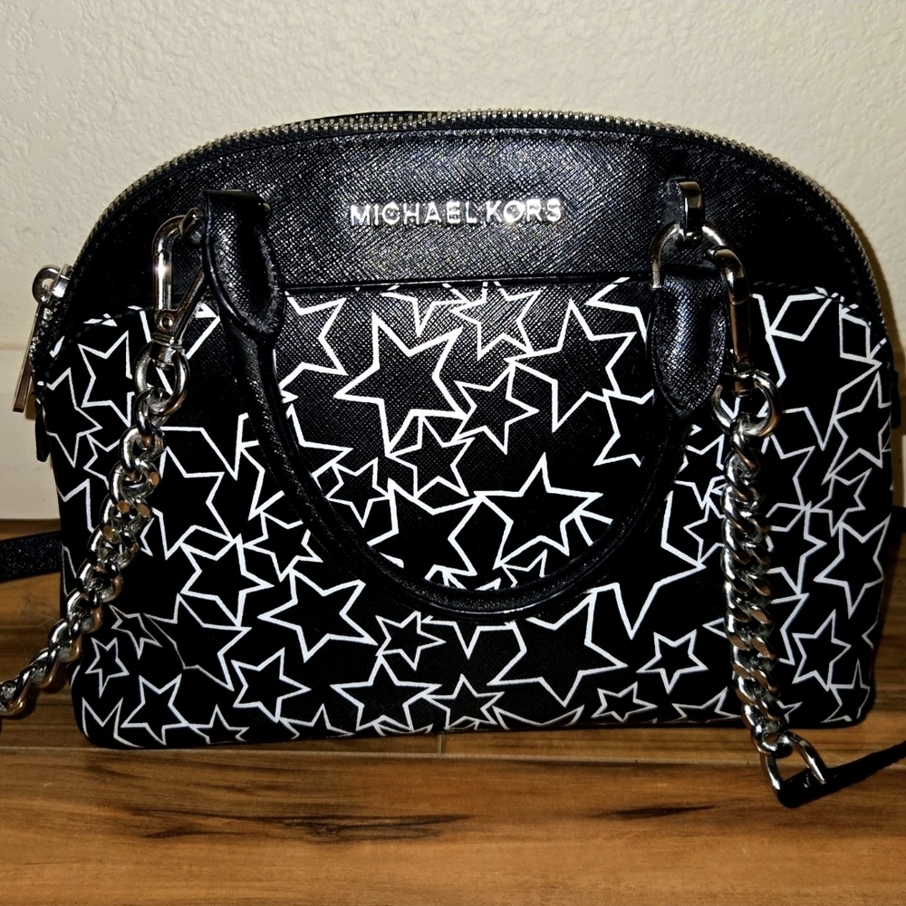 Michael Kors Black and White Star Pattern Women's Bag